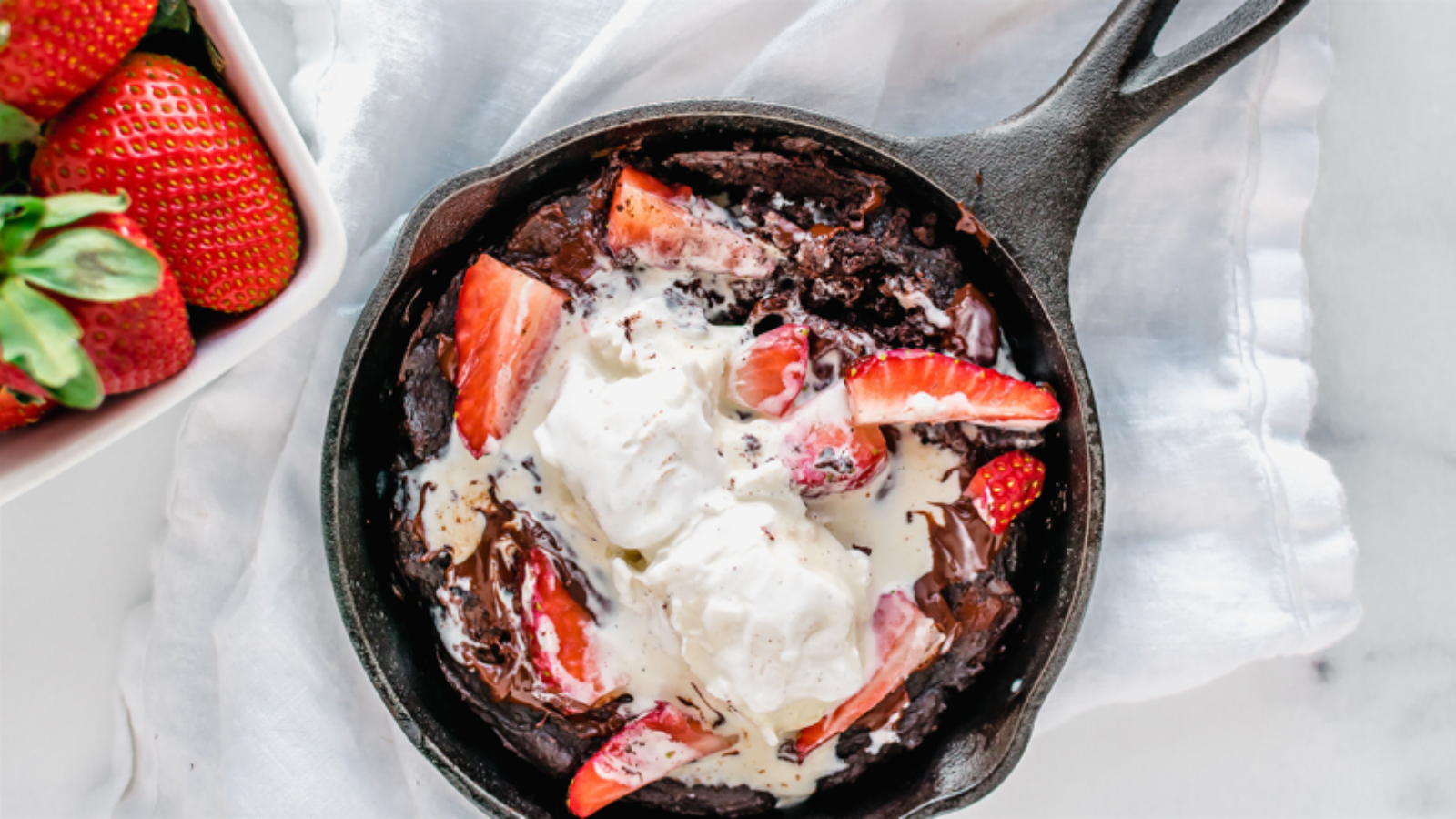 Healthy Skillet Brownie for Two